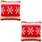 Set of 2 White Snowflakes on Red Christmas Throw Cushion Pillow Covers